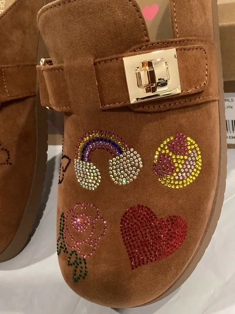 Steve Madden Girls Kaylyn Rhinestone Clogs Tan Size 6 New in Box